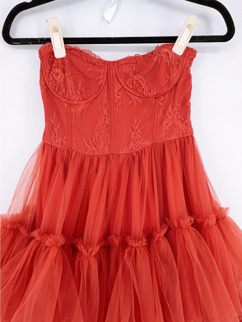Vici Novara Strapless Tiered Tulle Maxi Dress  size s - Picture 8 of 11